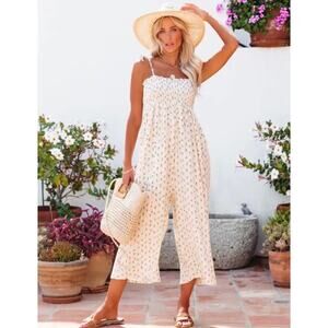 Vici Cream Floral Jumpsuit